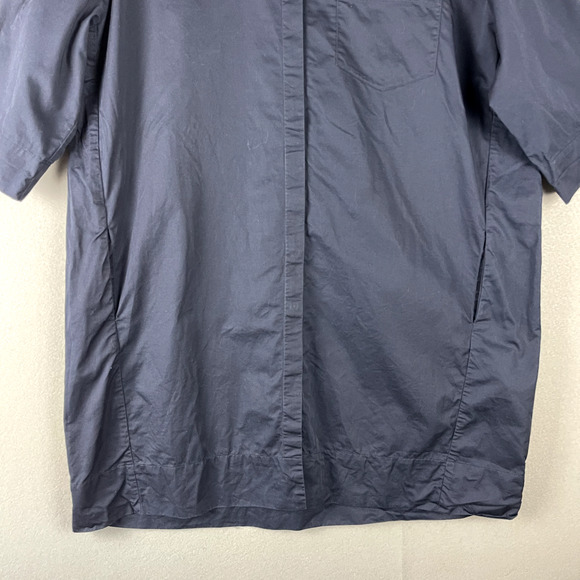 CO Essentials Poplin Dress Women Large Blue Button Front Minimalist Quiet Luxury - Picture 3 of 16